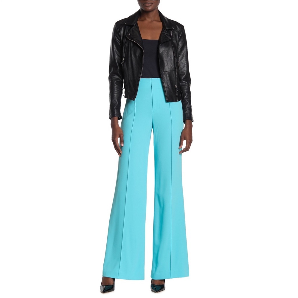 alice + olivia Blue High Waist Wide Leg Pants NWT - Picture 2 of 8